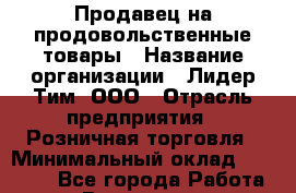 Продавец на продовольственные товары › Название организации ­ Лидер Тим, ООО › Отрасль предприятия ­ Розничная торговля › Минимальный оклад ­ 13 000 - Все города Работа » Вакансии   . Владимирская обл.,Радужный г.